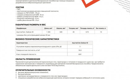 сертификат АкустикГипс Basic 40